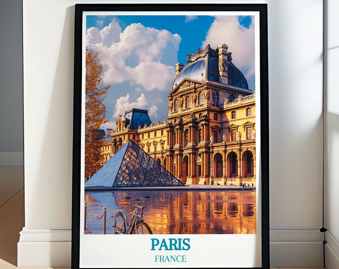 Paris Decor Masterpiece Louvre Museum Colorful Art Print Louvre Museum Wall Art