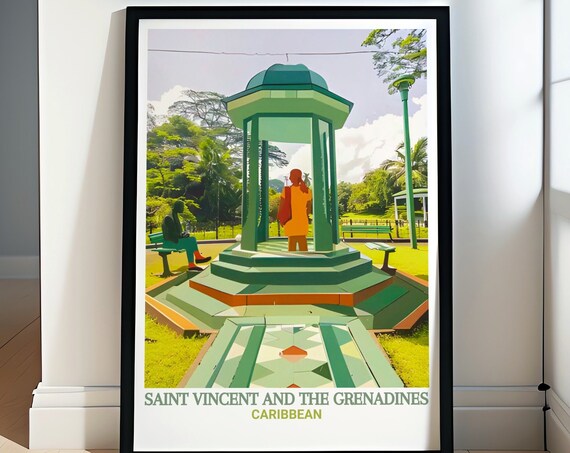 Saint Vincent And The Grenadines Botanic Gardens Gazebo Travel Poster