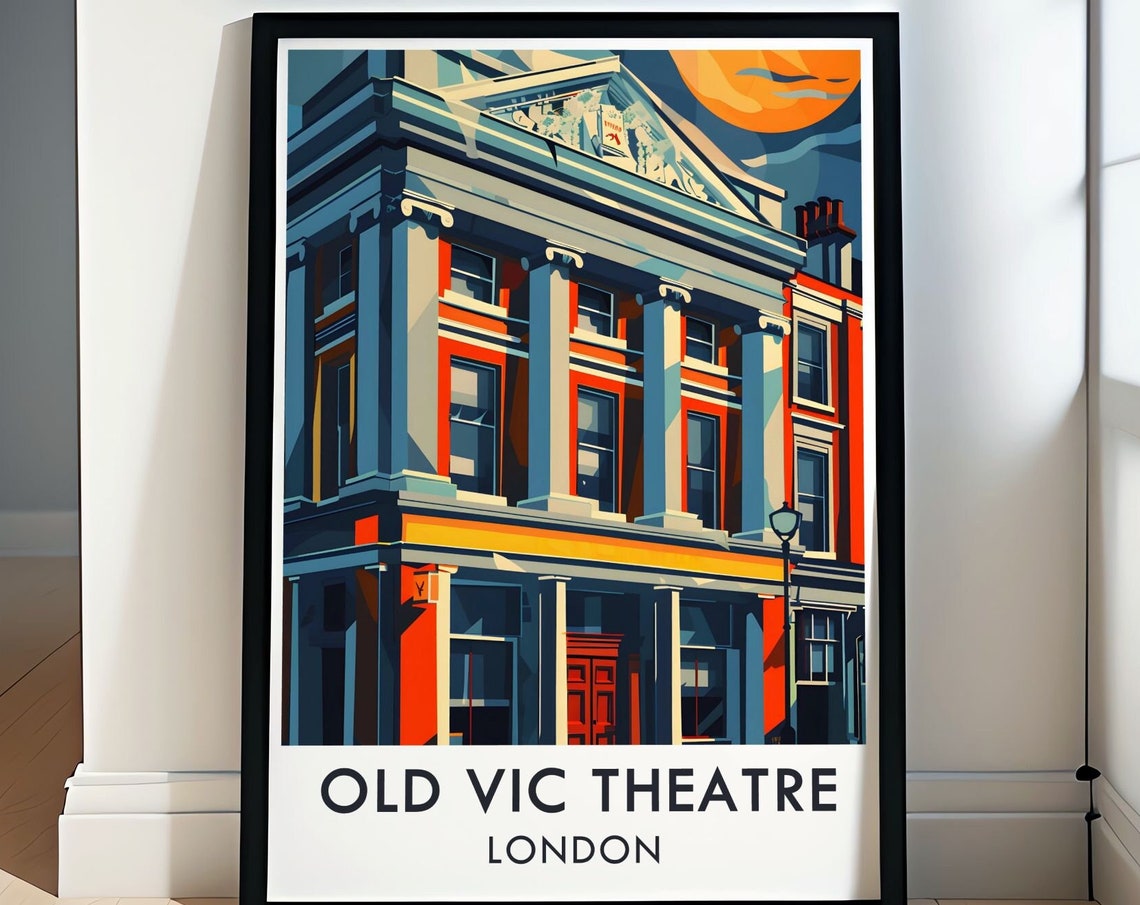 The Old Vic Theatre Wall Art Exterior Travel Poster The Old Vic And National Theatre Exteriors Art National Theatre Art Print