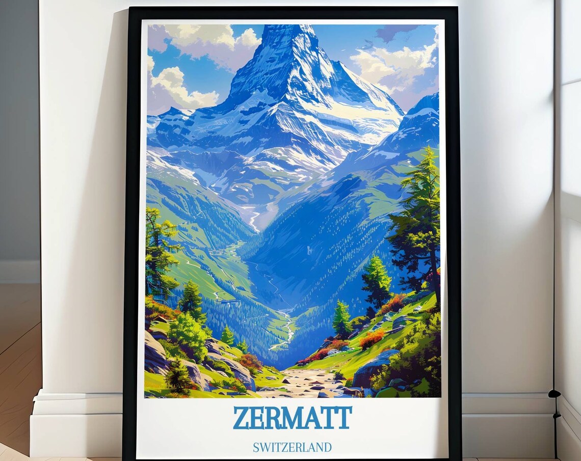 Zermatt Switzerland Matterhorn Alpine Valley Summer View Poster