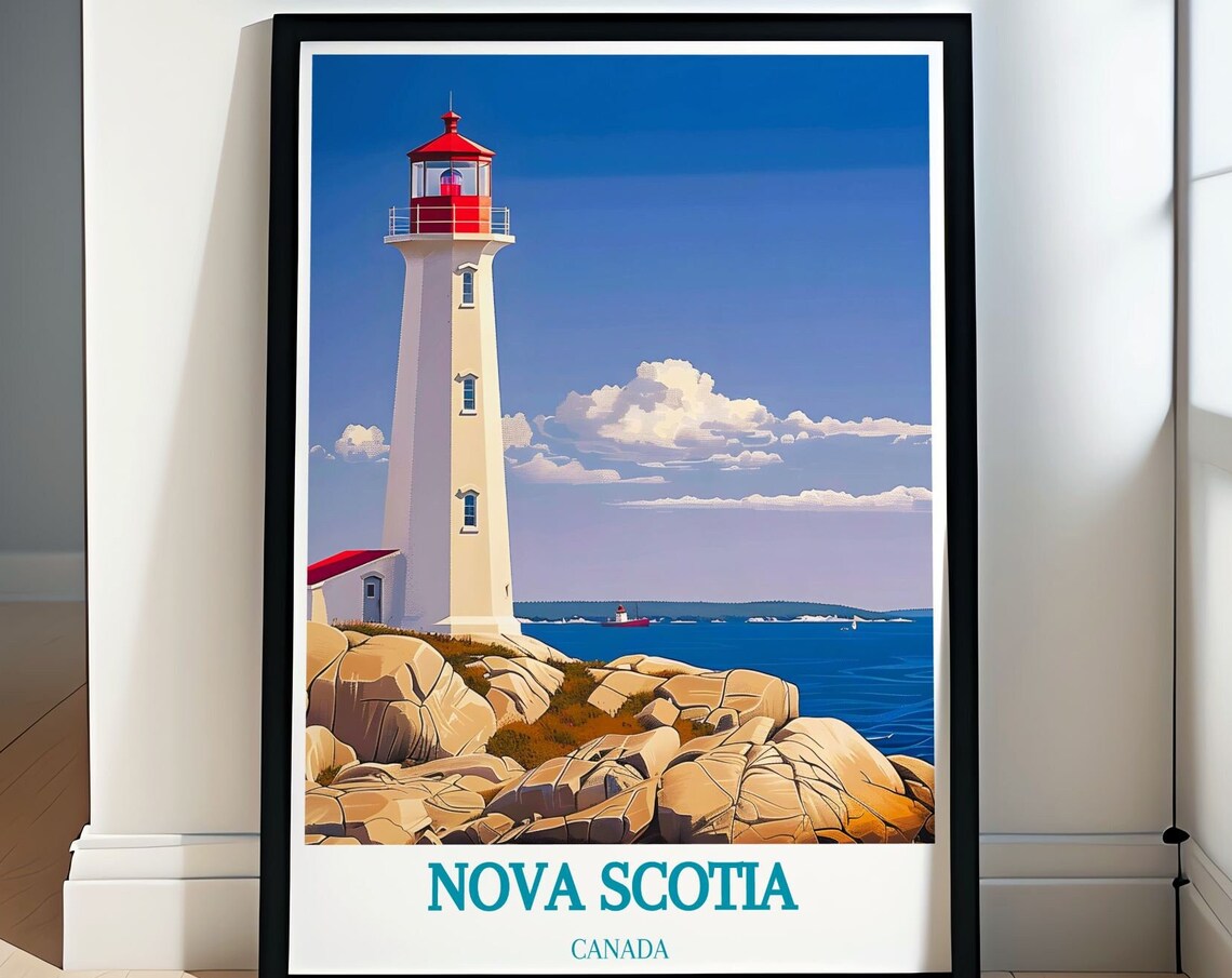 Peggys Cove Travel Poster, Nova Scotia Home Decor