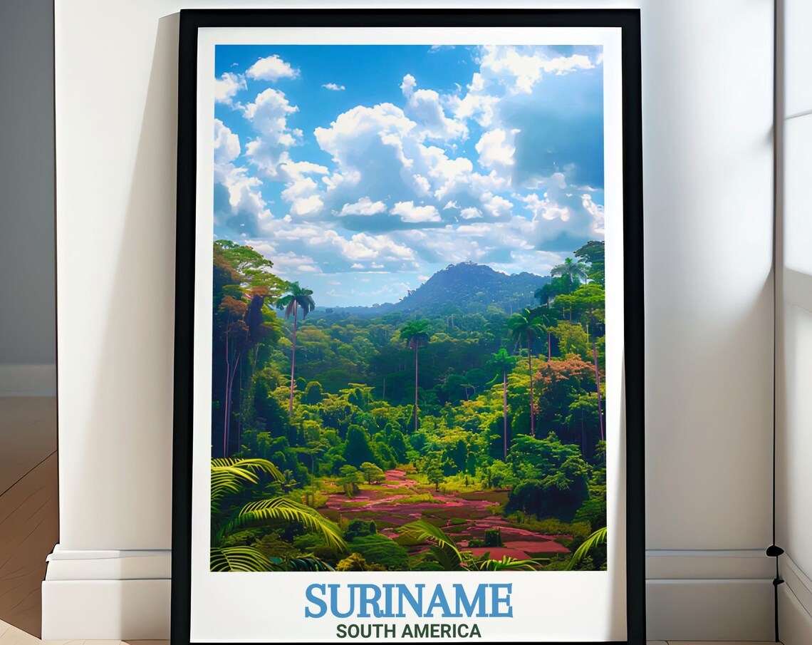 Suriname South America Lush Green Rainforest River Valley Poster