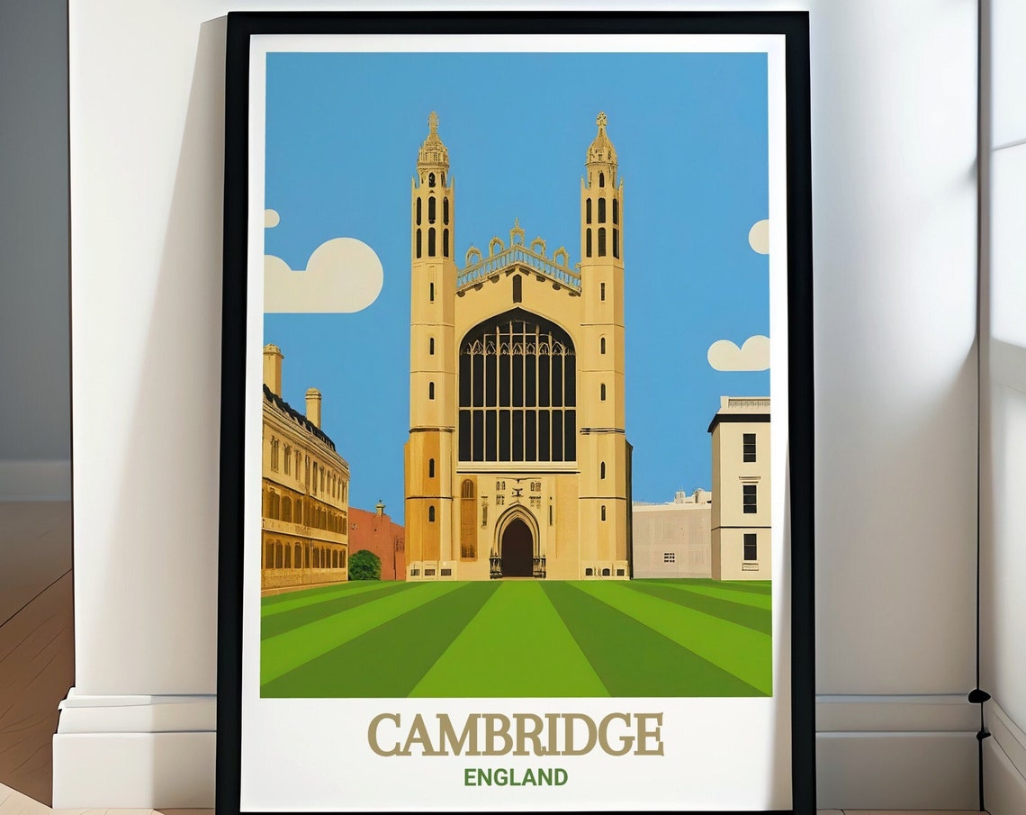 Kings College Chapel Cambridge Gothic Front Lawn England Poster