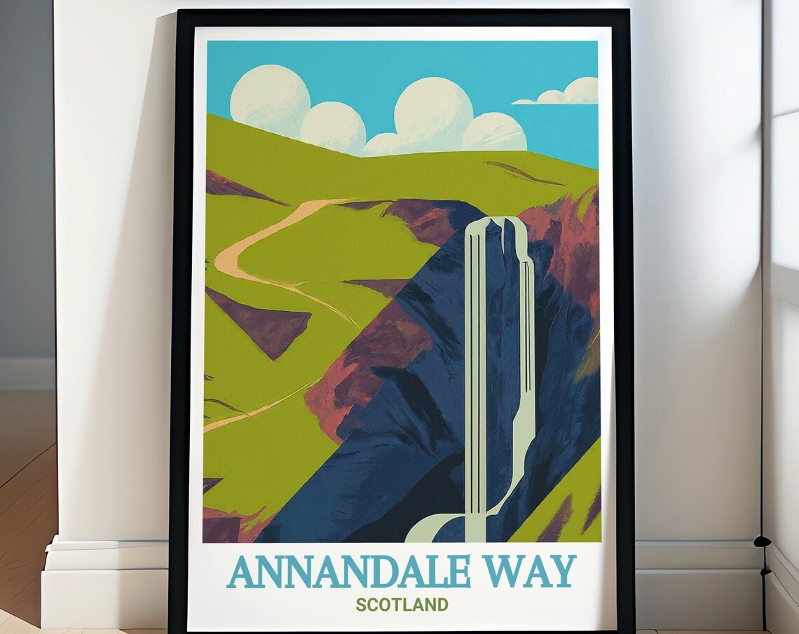 Annandale Way Scotland Grey Mares Tail Waterfall Gorge Poster