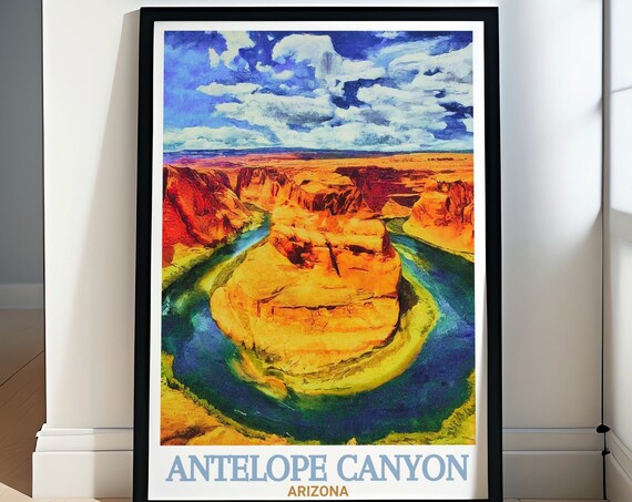 Antelope Canyon Horseshoe River Bend Sunset Arizona Scenic Poster