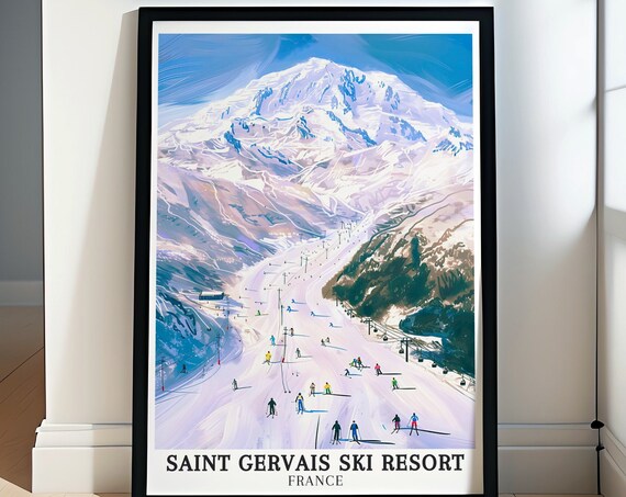 Saint Gervais Ski Resort, Mont Blanc Travel Poster