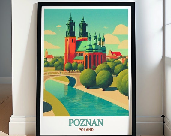 Poznan Wall Poster Cathedral Island Art Print Poznan Travel Print Cathedral Island Poster Cathedral Island Art For Your Decor