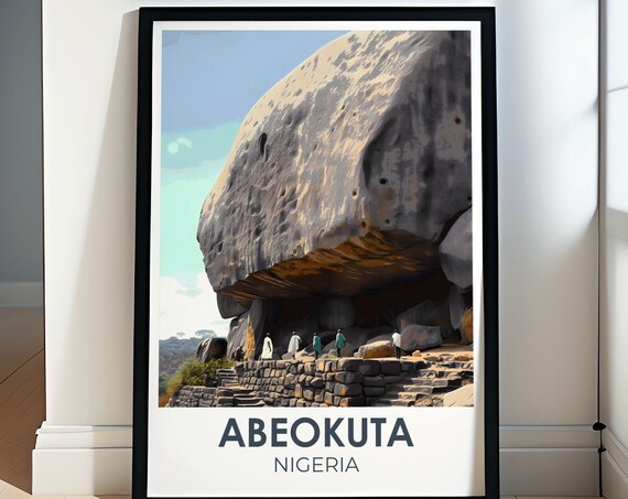Nigeria Wall Art Olumo Rock Art Decor Nigeria Poster Olumo Rock Fine Line Print Olumo Rock Art Print