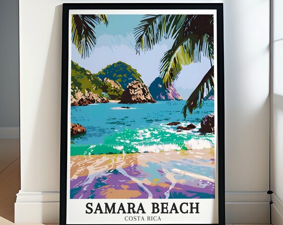 Samara Beach Travel Print Whale Tails Rocks Poster Samara Beach Decor Samara Beach Gift Whale Tails Rocks Gift