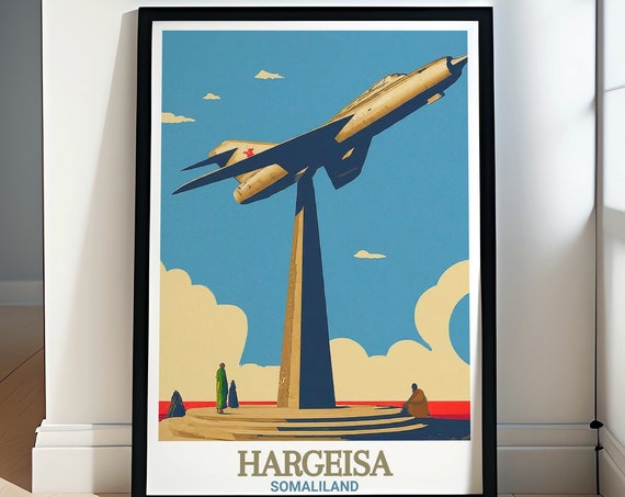 Hargeisa Travel Collection Mig Jet Monument Travel Prints Somaliland Wall Decor Mig Jet Monument Travel Art Prints