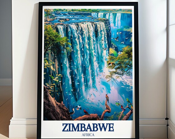 Zimbabwe Travel Decor Victoria Falls Travel Posters Eastern Highlands Art Zimbabwe Scenic Prints African Wall Art