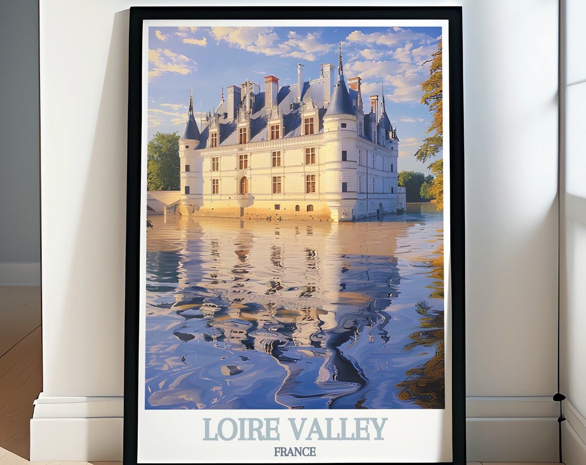 Loire Valley France Azay-le-Rideau Chateau Reflection Poster