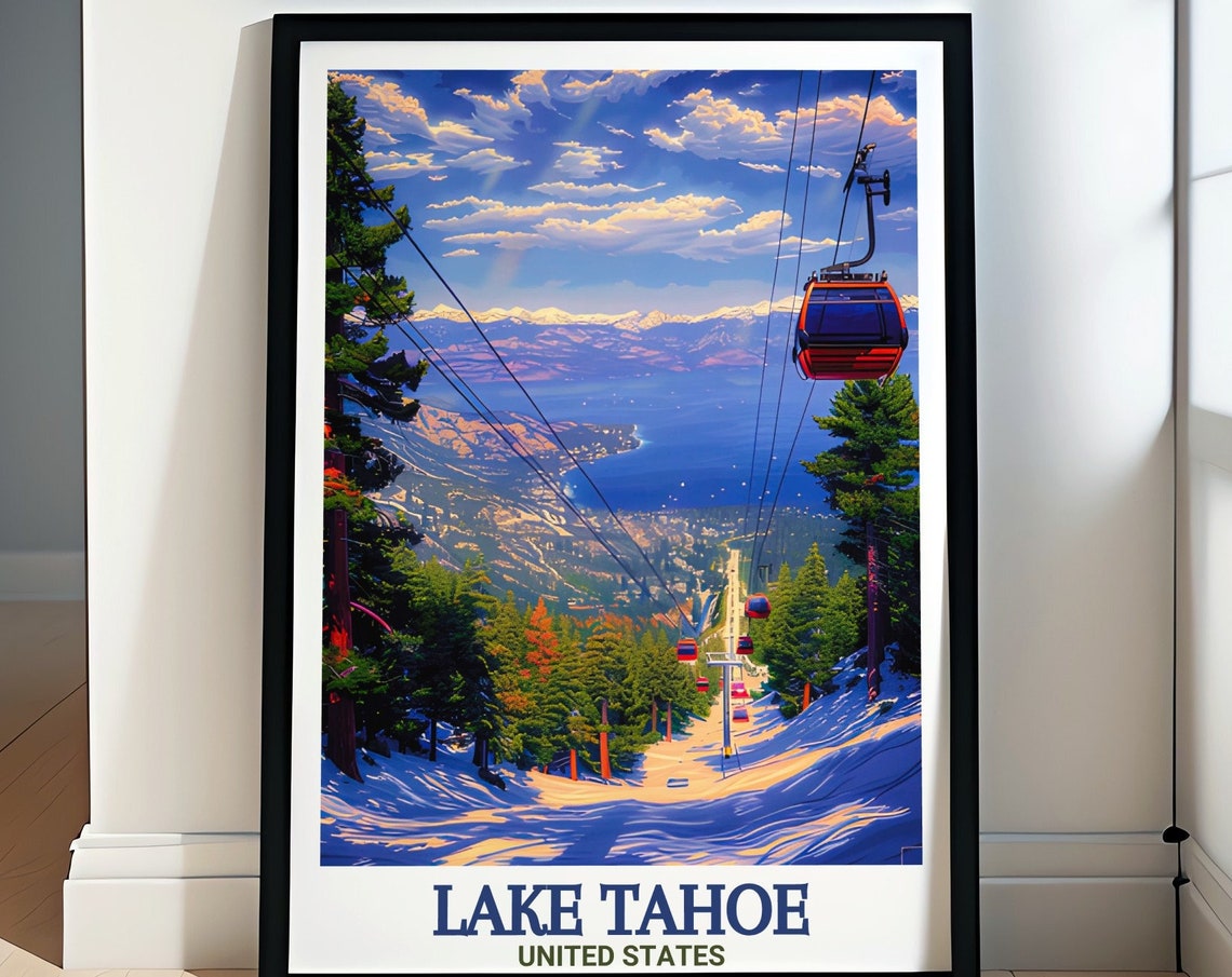 Lake Tahoe Travel Poster Heavenly Mountain Resort And Lake Tahoe Wall Art Collection Heavenly Mountain Resort And Lake Tahoe Prints