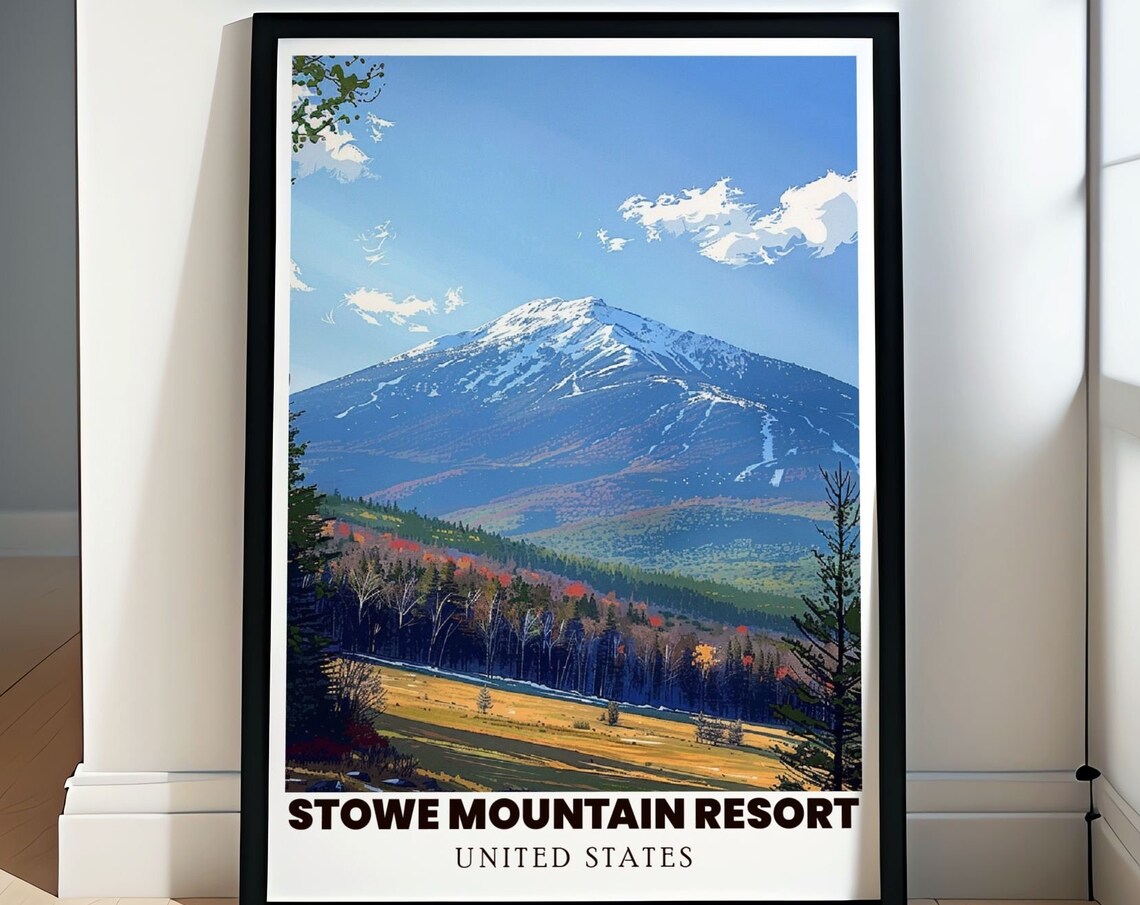 Mount Mansfield Stowe Mountain Resort Autumn Slopes View Poster