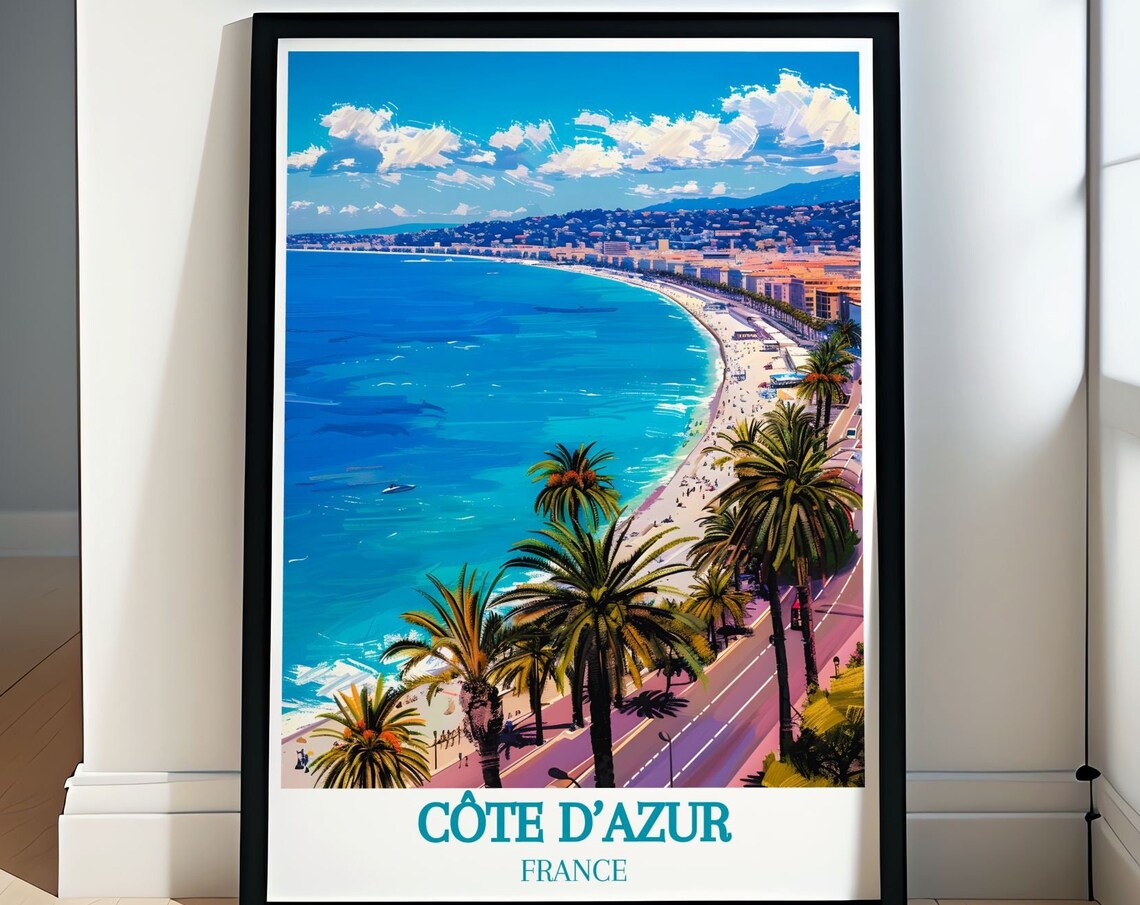 Côte d'Azur France Palm Beach Promenade Aerial Riviera View Poster
