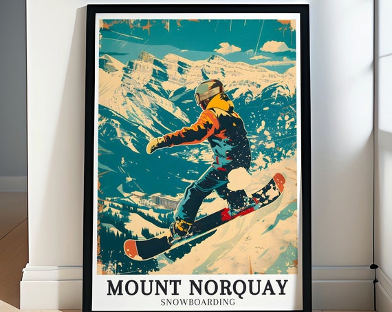 Mount Norquay Snowboarding Travel Print Banff Art Collection Mt Norquay Ski Resort Prints