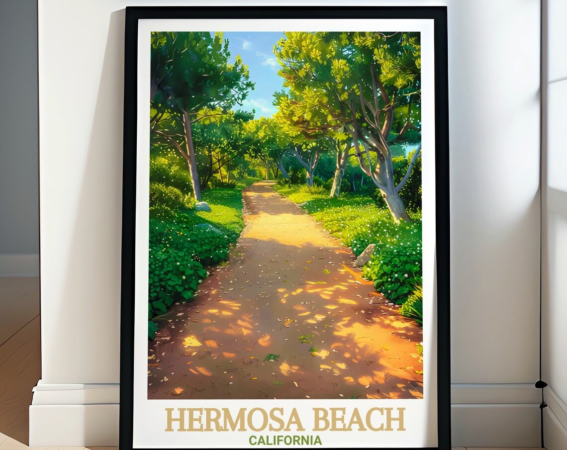 Hermosa Beach California Shady Park Path Greenway Walk Poster
