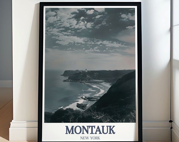 Montauk Travel Print Montauk Point Lighthouse Camp Hero State Park Poster Montauk Point Lighthouse Camp Hero State Park Travel Poster