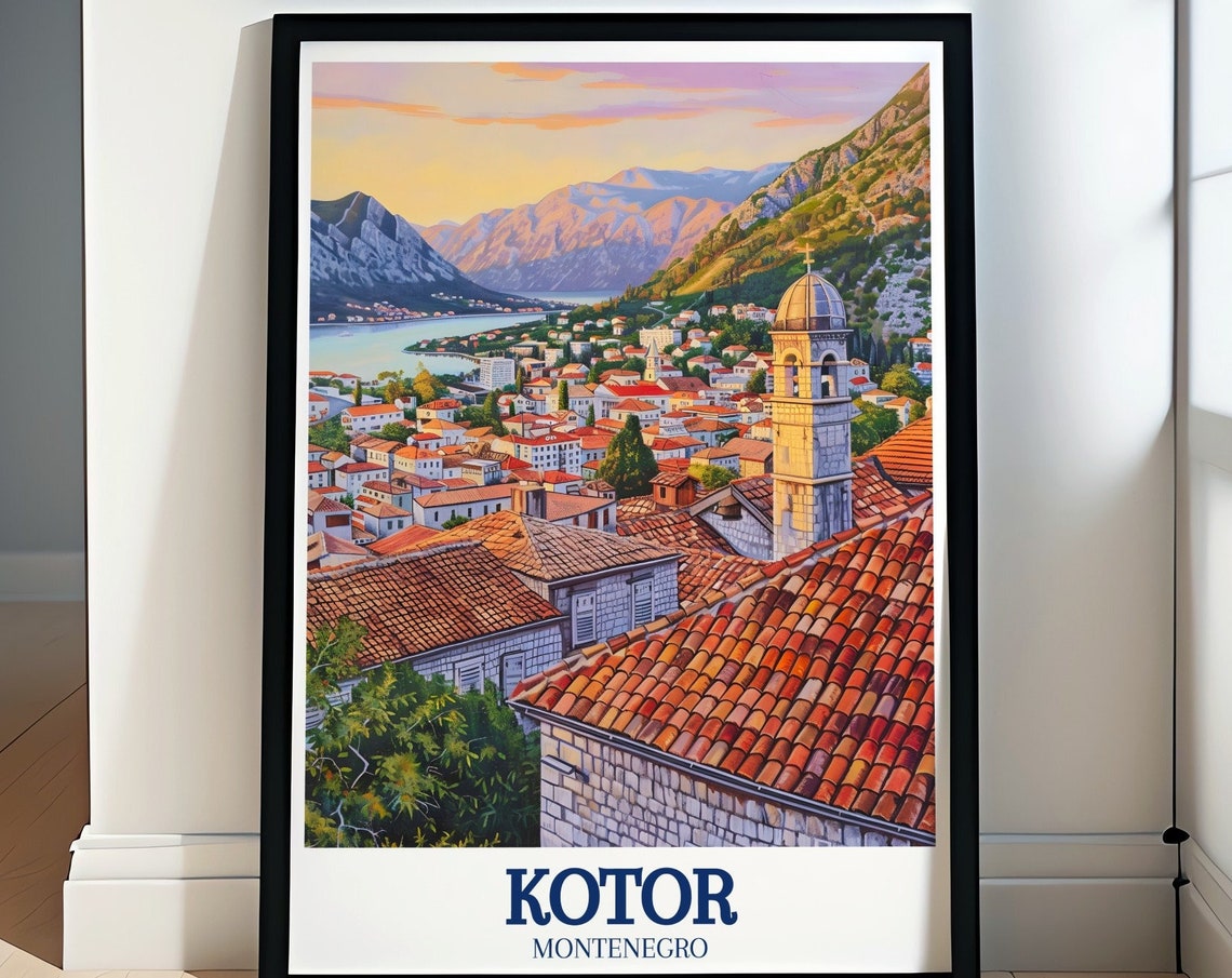 Kotor Travel Print Church Of Our Lady Of Remedy Art Kotor Old Town Posters Church Of Our Lady Of Remedy Poster Kotor Travel Art