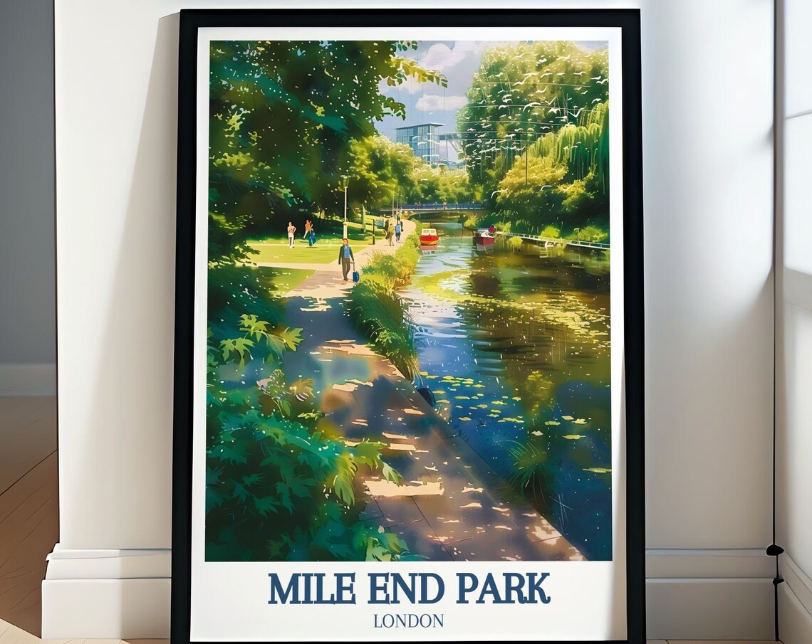 Mile End Park London Canal Towpath Leafy Green Escape Poster
