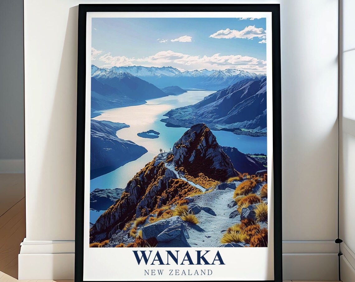Wanaka and Roys Peak Travel Poster Art Print