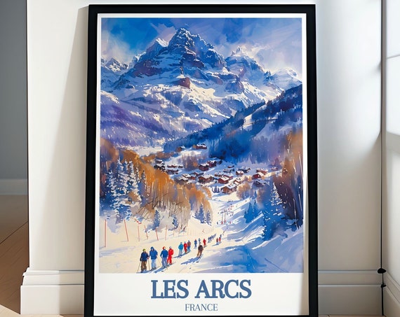 Les Arcs Snowboarding Gift Paradiski Ski Area Snowboard Decor Snowboarding Art And Decor Mont Blanc Poster