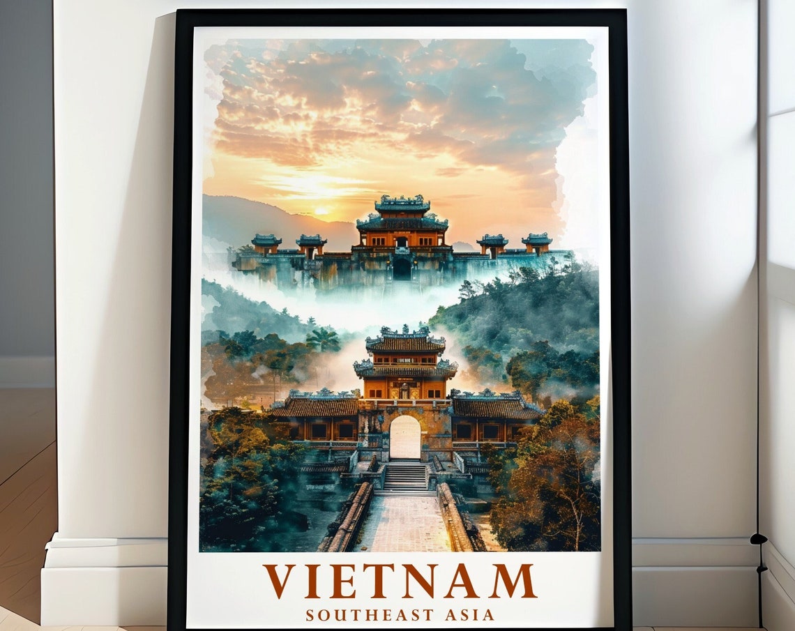Vietnam Wall Art Hue Imperial City Decor Vietnam Artwork For Your Home Hue Imperial City Poster Hue Imperial City Travel Poster