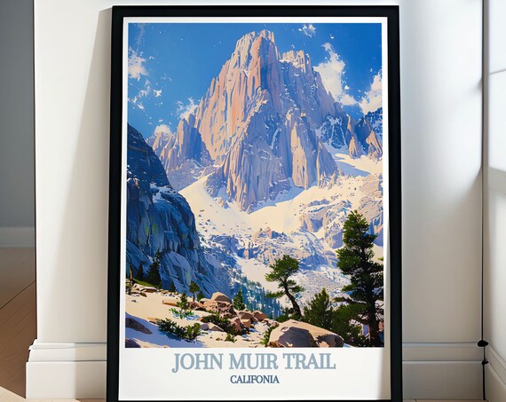 Snowcapped Sierra Peak John Muir Trail California Travel Poster