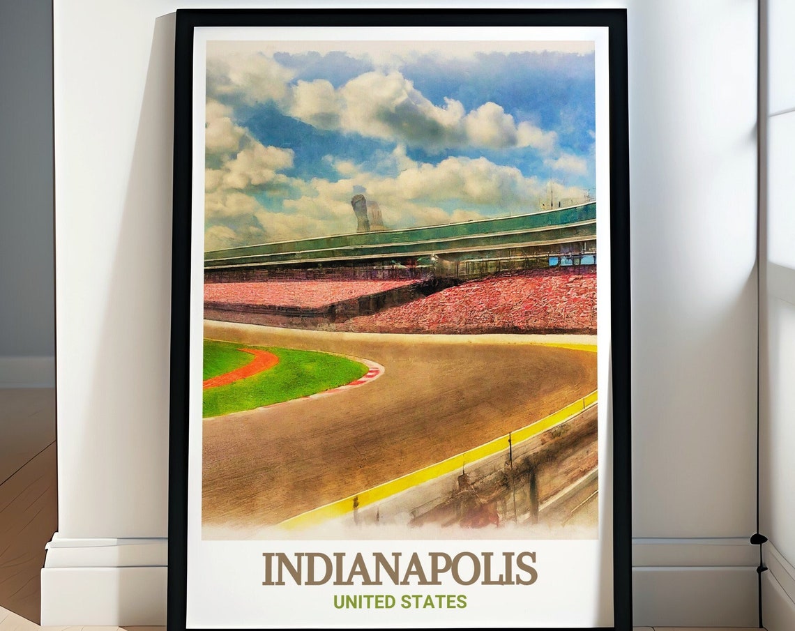 Indianapolis Motor Speedway Famous Oval Track Corner Travel Poster