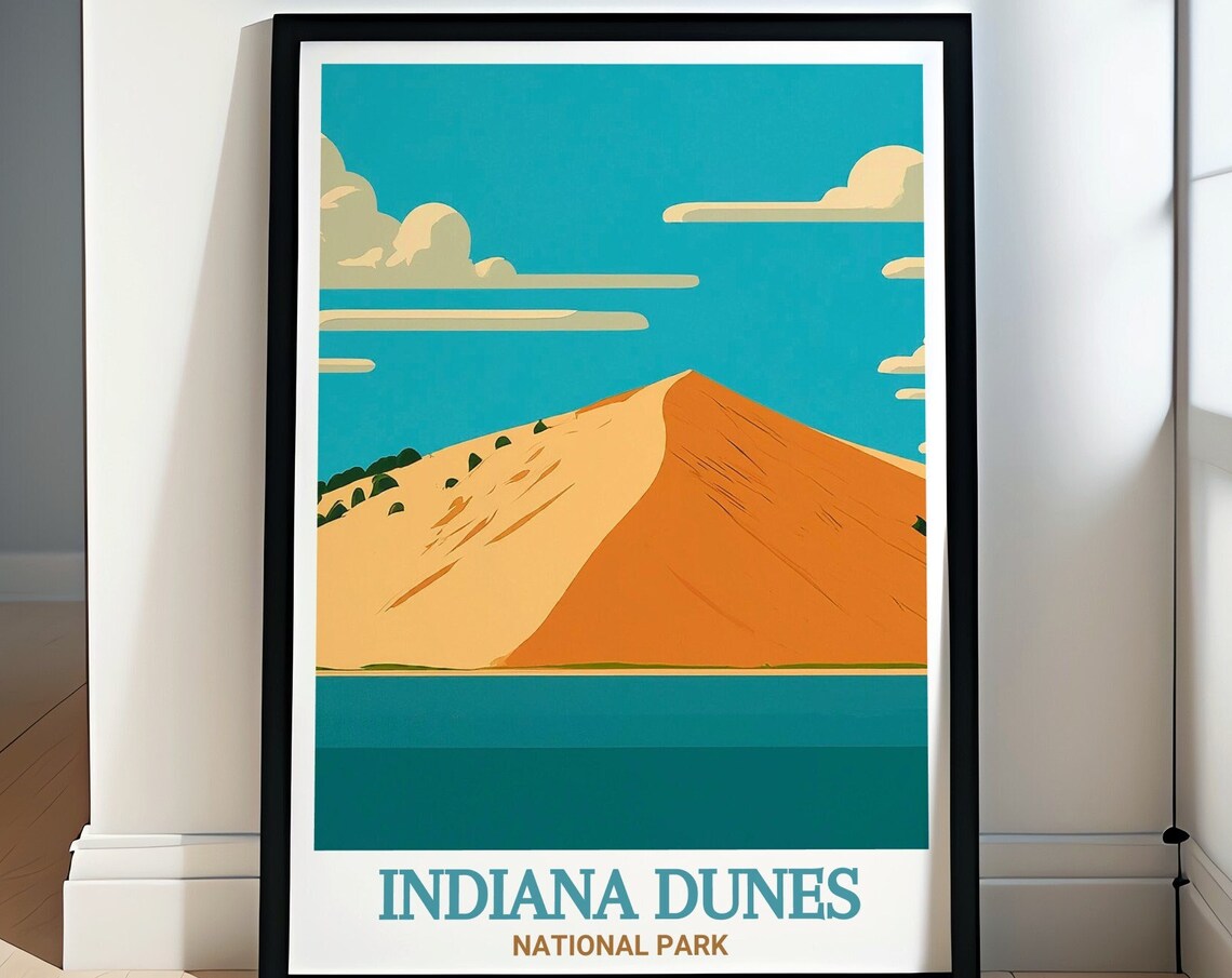 Indiana Dunes National Park Mount Baldy Sand Dune Travel Poster