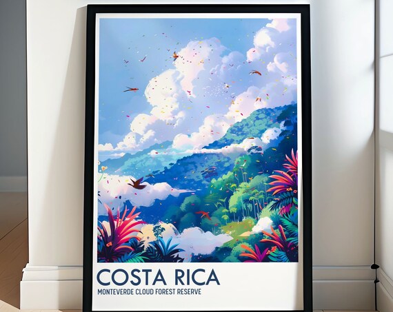 Costa Rica Monteverde Cloud Forest Reserve Lush Travel Poster
