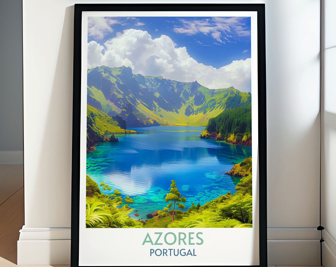 Azores Travel Poster Series, Portugal Art Print