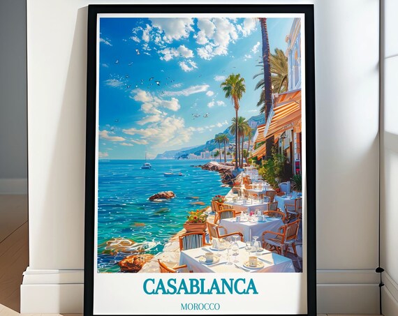 Chic Casablanca Cityscapes In Modern Art Travel Art Collection Featuring Iconic Moroccan Scenes