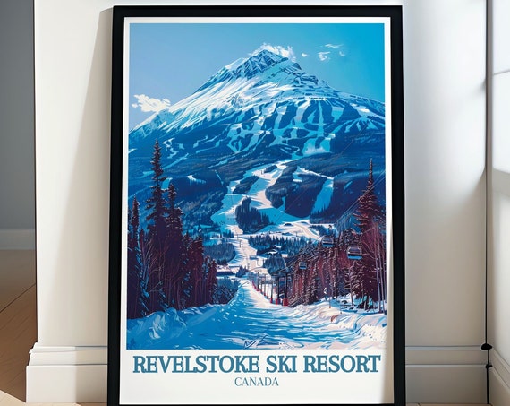 Revelstoke Ski Resort And Revelation Gondola Poster Framed Print Of Revelstokes Mount Mackenzie And Gondola Revelstoke Poster