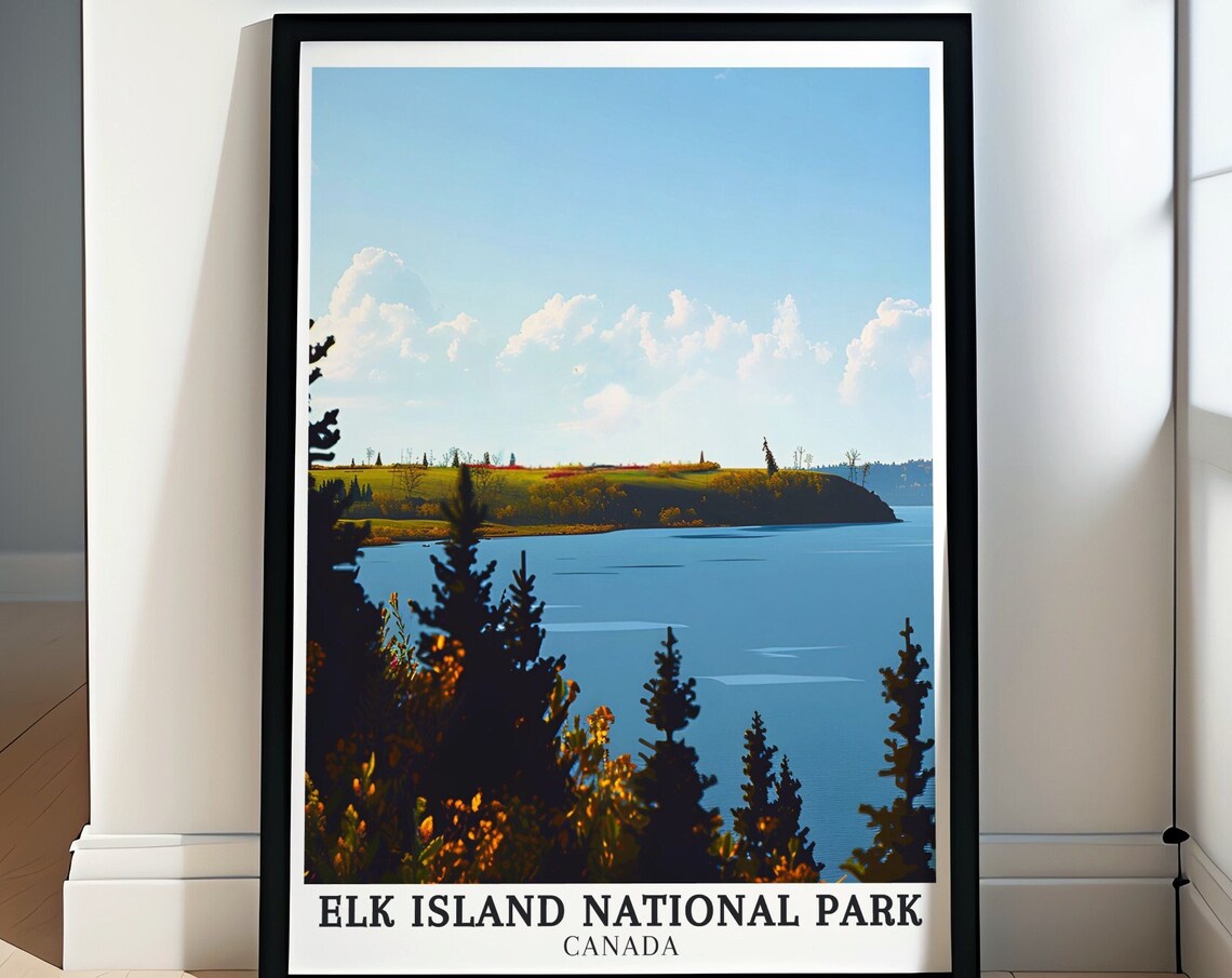 Elk Island National Park Canada Lake View Pine Forest Poster