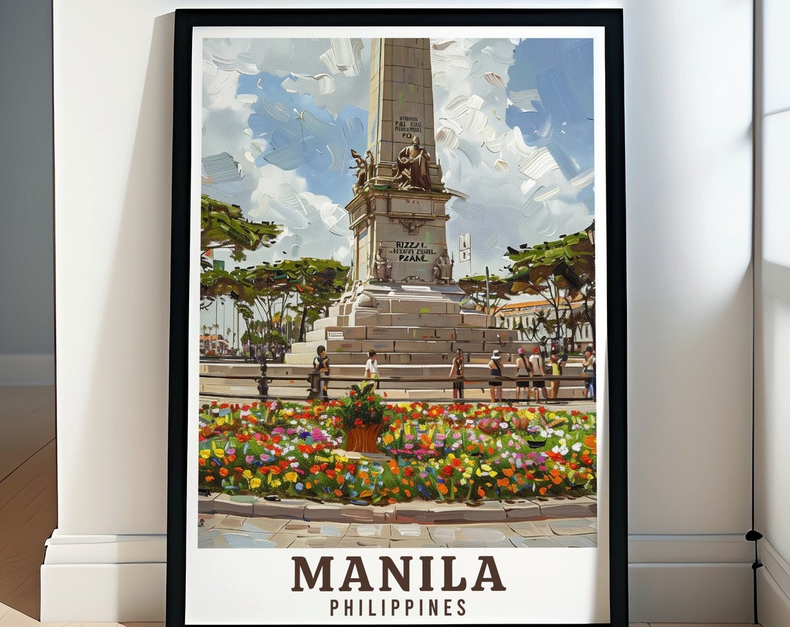 Manila Philippines Rizal Park Monument Colorful Flower Garden Poster