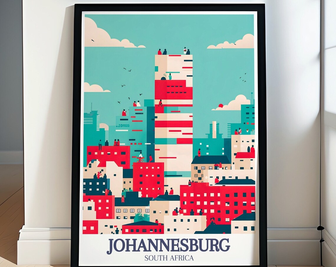 Johannesburg Ponte City Apartments Geometric City Art Poster