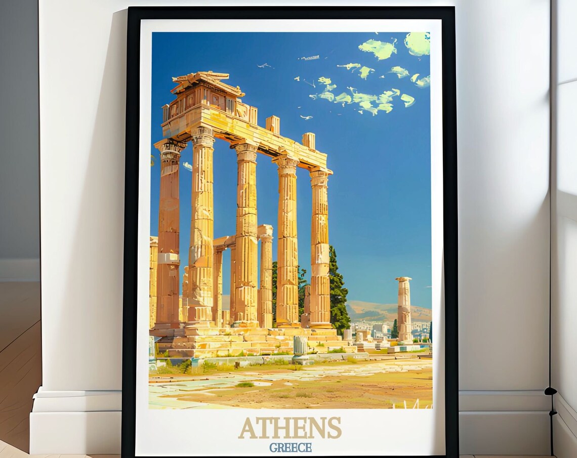 Athens Travel Print The Temple Of Olympian Zeus Poster Greece Travel Print Collection Athens Travel Decor