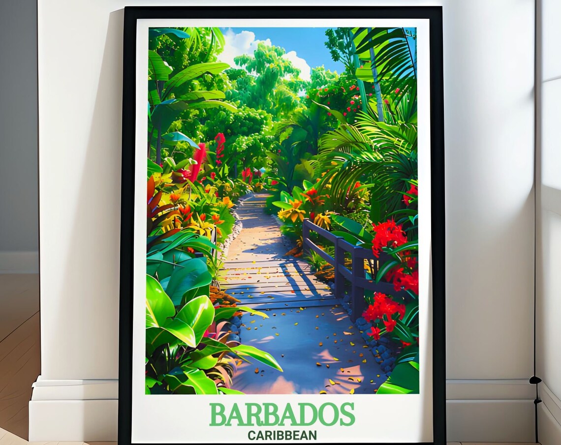 Barbados Andromeda Botanic Gardens Lush Tropical Path Poster