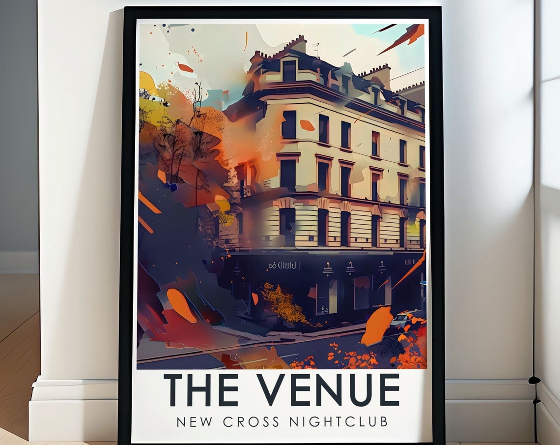 The Venue New Cross Artwork Exterior Facade Poster London Retro Travel Art Uk Nightclub Print Vintage Wall Art