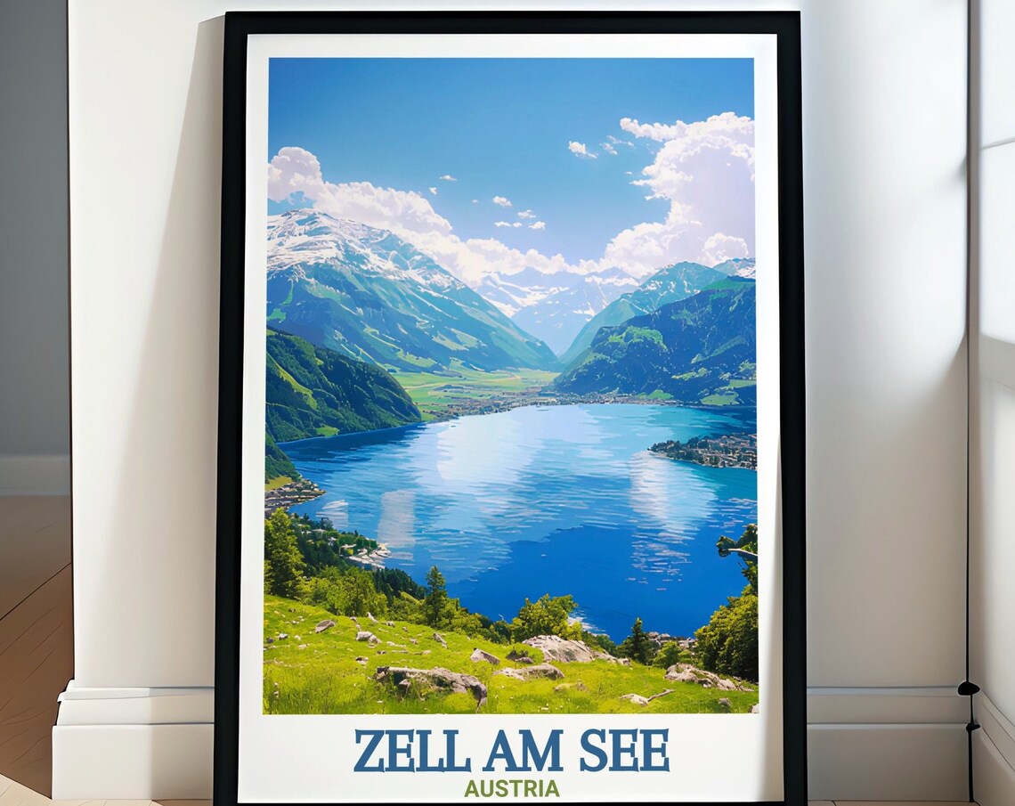 Zell Am See Austria Lake Zell Alpine Summer View Travel Poster