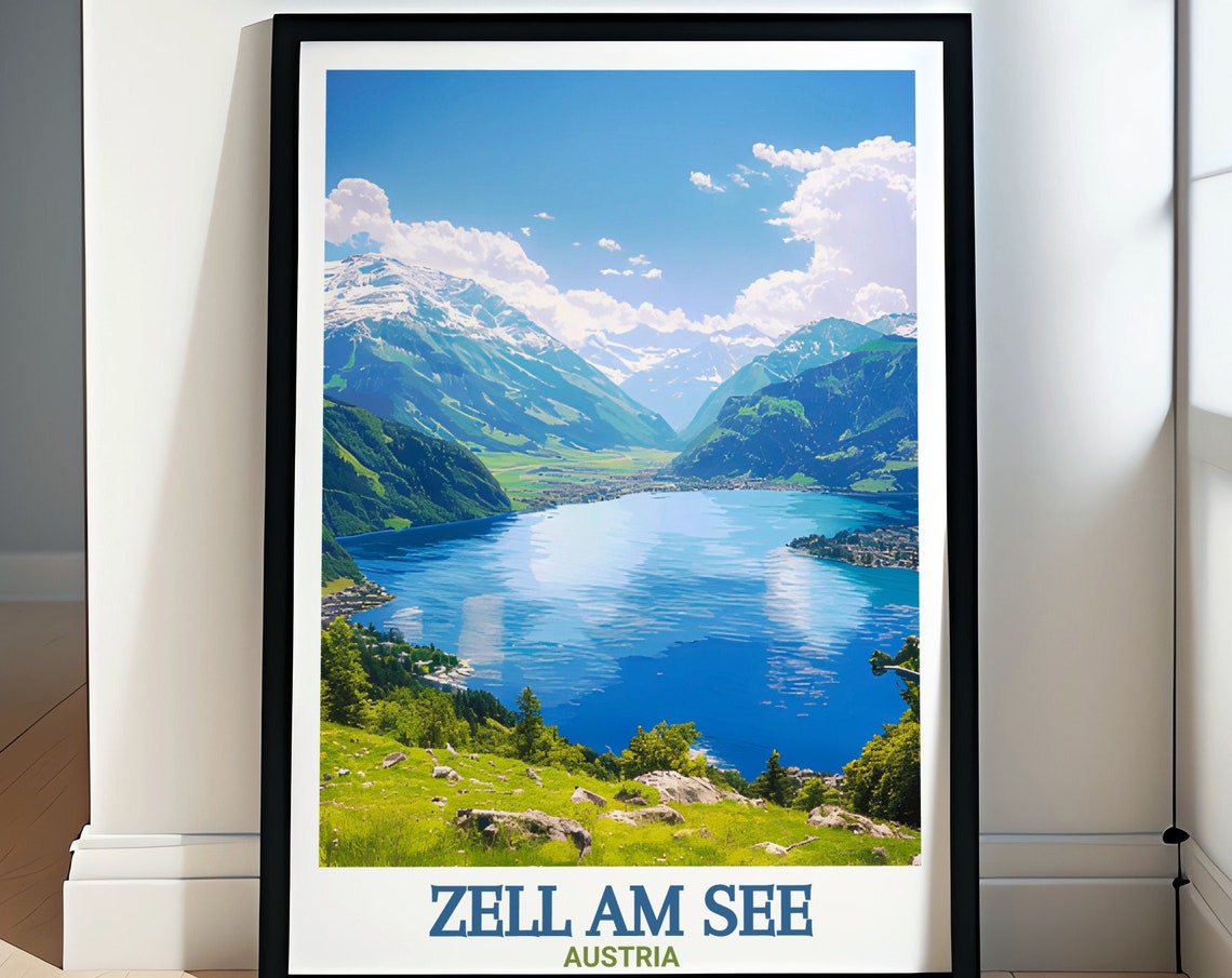 Zell Am See Travel Poster Zell Am See And Lake Zell Art Zell Am See And Lake Zell Travel Prints Zell Am See Prints