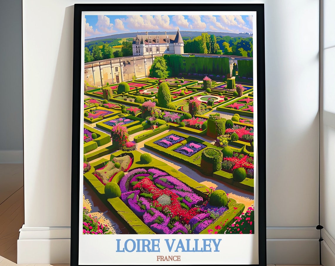 Loire Valley Travel Poster Chteau De Villandry Posters Chteau De Villandry Art Print Loire Valley Art France Wall Art