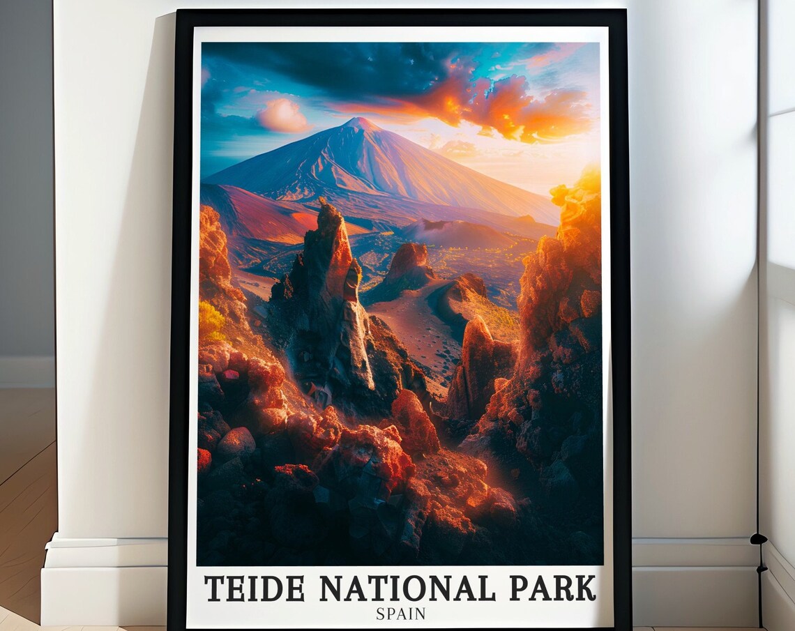 Teide National Park Spain Volcano Rock Spires Sunset Glow Poster