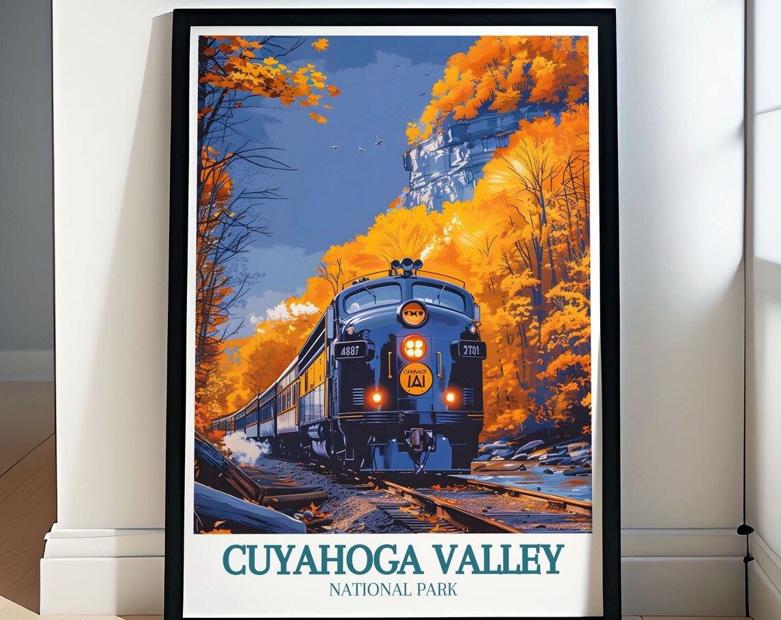 Cuyahoga Valley National Park Autumn Train Ride Scenic Poster