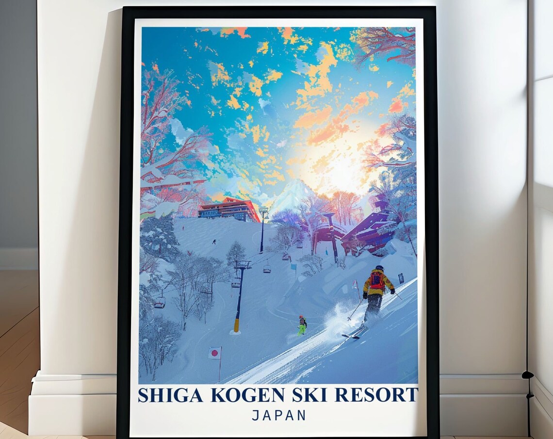 Shiga Kogen Japan Ski Resort Sunny Slopes Lift Powder Day Poster