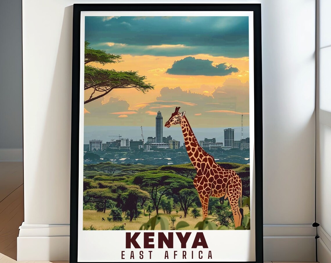 Nairobi National Park Kenya Travel Poster