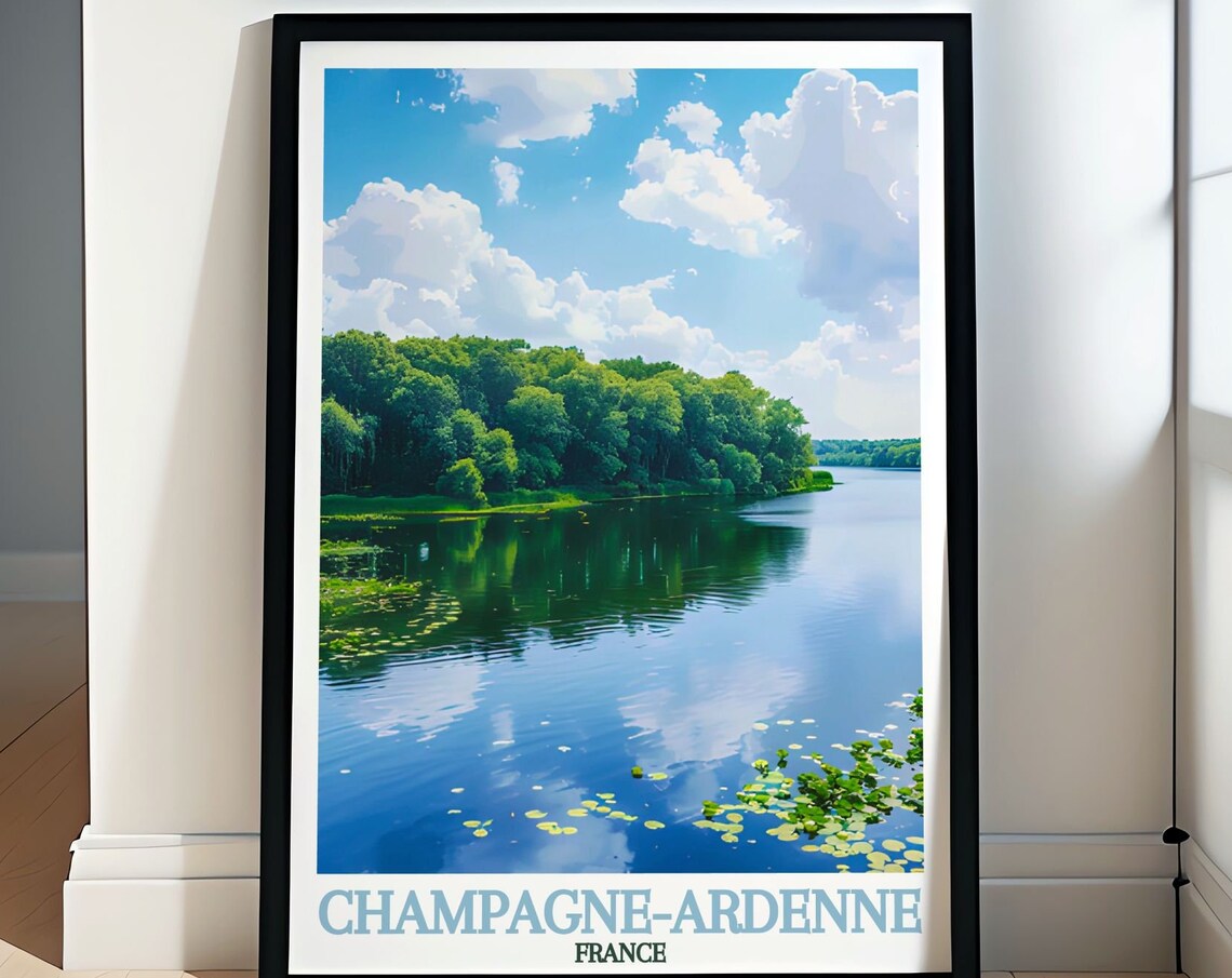 Champagne-Ardenne France Mirror Lake Forest Reflection Poster