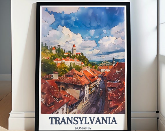 Transylvania Wall Art Sighioara Citadel Corvin Castle Travel Poster Sighioara Citadel Corvin Castle Poster Transylvania Decor