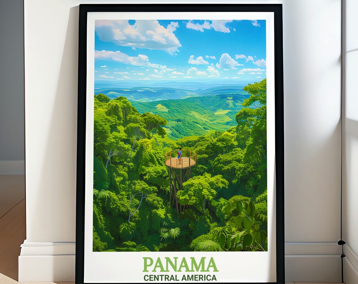 Panama Rainforest Canopy Tower Jungle Viewpoint Adventure Poster